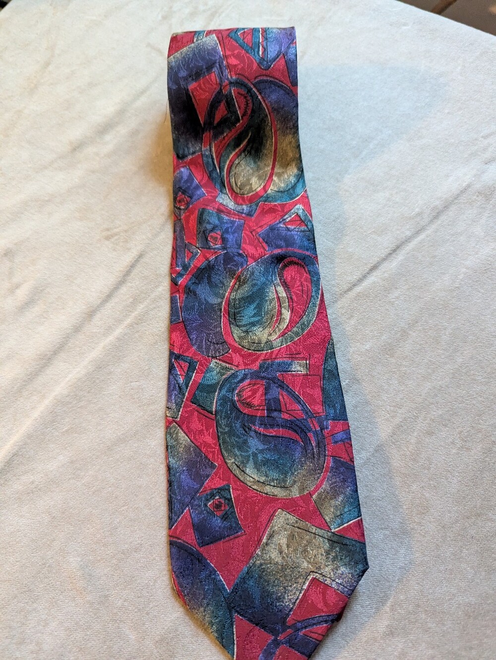 Vintage 90s Geoffrey Beene Silk Tie Abstract Corporate Art Vibe